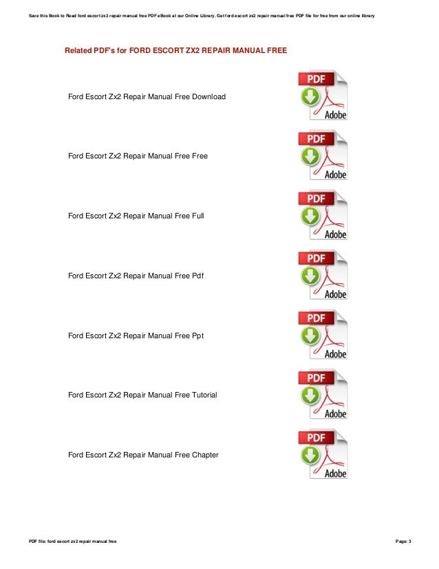 ford escort zx2 repair guide Ford escort zx2 repair guide